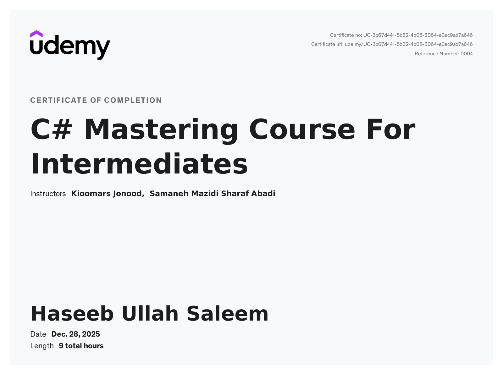 C++ Certificate (Cisco)